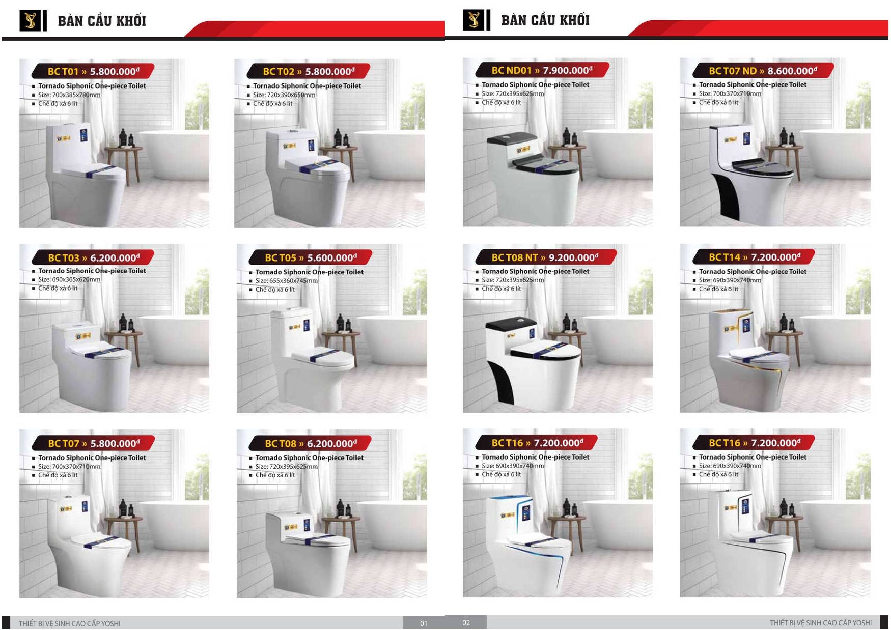 Thiết bị vệ sinh YOSHI Catalogue và Bảng giá mới nhất 2024 /Page 2